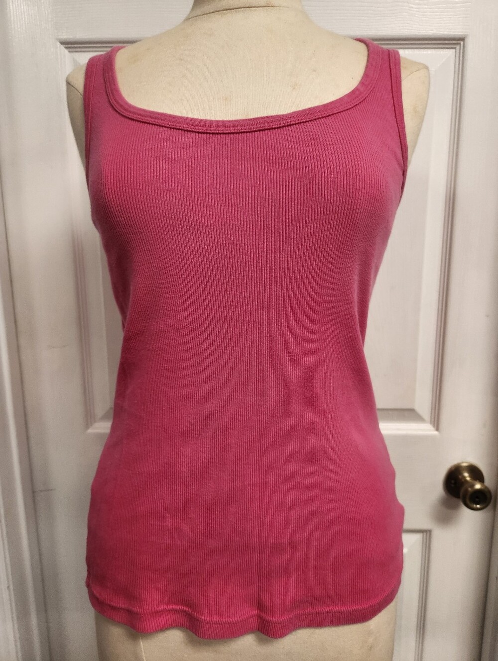 Faded Glory Hot Pink Ribbed Scoop Neck Tank